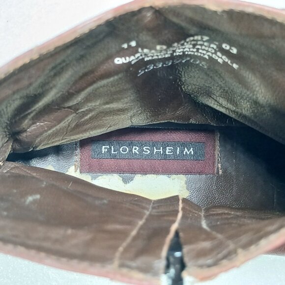 Florsheim Brown Leather Zip-Up Ankle Dress Boots Mens 11 Vintage Good Cond - Picture 4 of 16
